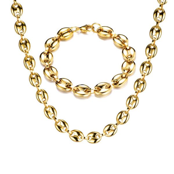 earrings & necklace classic 316l stainless steel buttons jewelry sets coffee-bean necklaces bracelets fashion gold hip hop chains 11mm 60cm/, Silver
earrings & necklace classic 316l stainless steel buttons jewelry sets coffee-bean necklaces bracelets fashion gold hip hop chains 11mm 60cm/, Silver