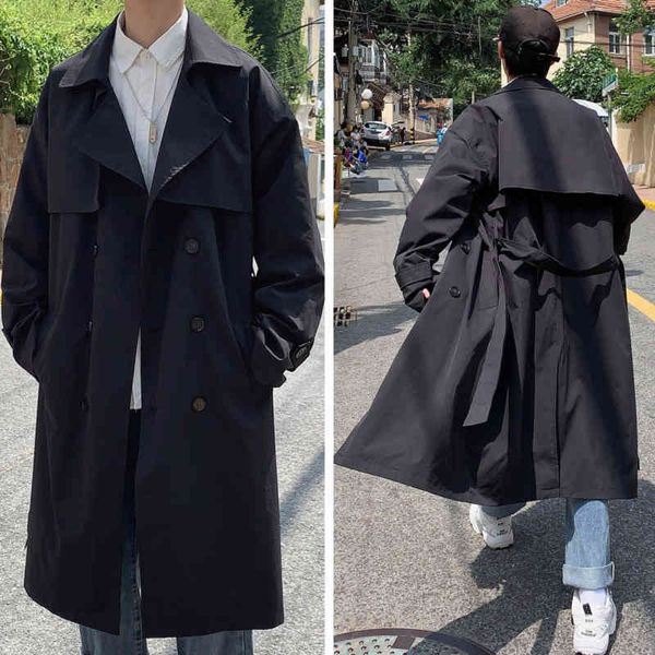 long raincoat above knee, with double buttons, windproof belt, fashion coat, new in spring 2021, Black
long raincoat above knee, with double buttons, windproof belt, fashion coat, new in spring 2021, Black