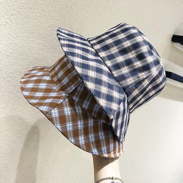 plaid print white black bucket hat reversible fishing caps autumn hats for women men embroidery fisherman wide brim, Blue;gray
plaid print white black bucket hat reversible fishing caps autumn hats for women men embroidery fisherman wide brim, Blue;gray