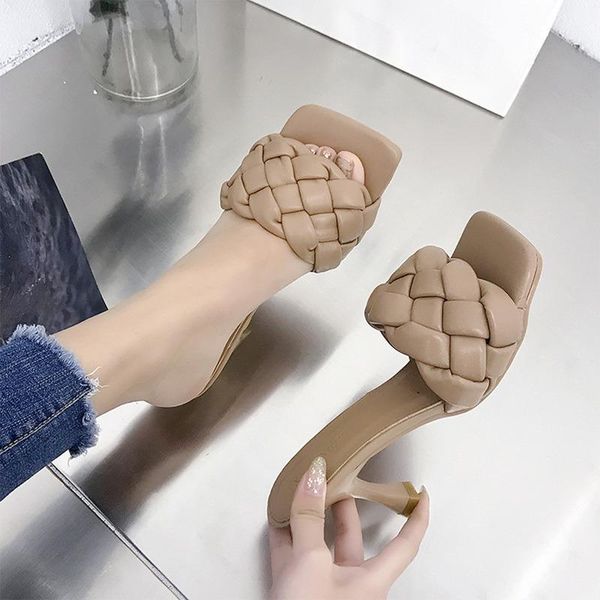 slippers brand fashion women high heel shoes single knitted style female leisure office ladies square toe summer slides, Black
slippers brand fashion women high heel shoes single knitted style female leisure office ladies square toe summer slides, Black