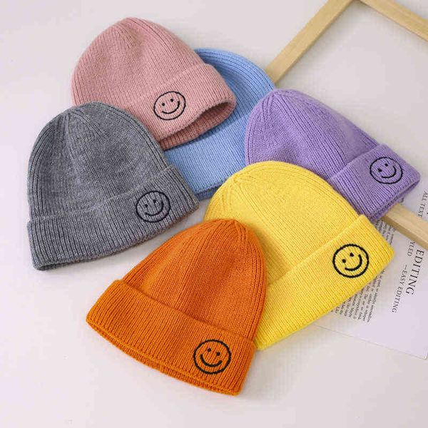 baby hat solid color boy girl cartoon smile embroidery winter kids knitted hats children warm beanies child caps for babies y21111, Blue;gray
baby hat solid color boy girl cartoon smile embroidery winter kids knitted hats children warm beanies child caps for babies y21111, Blue;gray