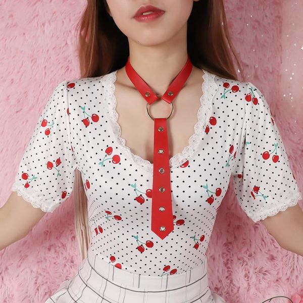 chokers fashion trendy red leather tie punk gothic necktie bow choker collar necklaces adjustable metal buckle cool girl accessories, Golden;silver
chokers fashion trendy red leather tie punk gothic necktie bow choker collar necklaces adjustable metal buckle cool girl accessories, Golden;silver