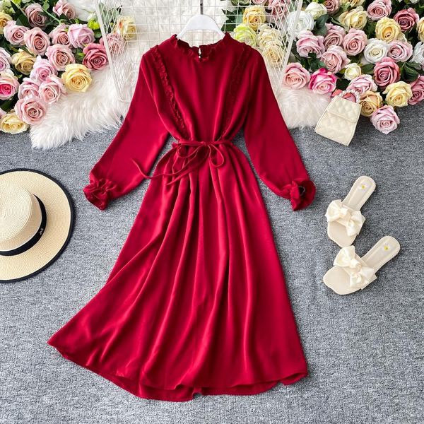 casual dresses 2021 autumn winter vintage solid full dress fashion a line o neck high waist mid-calf women party, Black;gray
casual dresses 2021 autumn winter vintage solid full dress fashion a line o neck high waist mid-calf women party, Black;gray