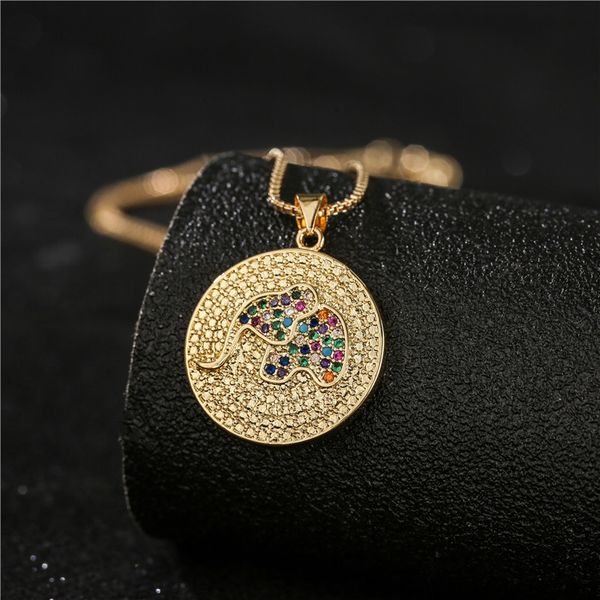 ins fashion gold disc pendant necklace with zircon inlaid bronze elephant pineapple eyes for men and women, Silver
ins fashion gold disc pendant necklace with zircon inlaid bronze elephant pineapple eyes for men and women, Silver