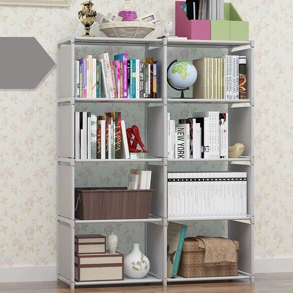 hooks & rails 8 cube bookcase grey book shelves iron tubes non-woven fabrics bookshelf storage bin books display shelving unit organizer rac
hooks & rails 8 cube bookcase grey book shelves iron tubes non-woven fabrics bookshelf storage bin books display shelving unit organizer rac