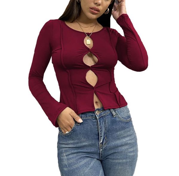 women's t-shirt ysdnchi hollow out long sleeve knitwear patchwork women party bodycon club spring autumn street style clothes, White
women's t-shirt ysdnchi hollow out long sleeve knitwear patchwork women party bodycon club spring autumn street style clothes, White