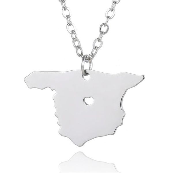 wholesale trendy spain map necklace stainless steel heart pendant women fashion jewellery gift necklaces, Silver
wholesale trendy spain map necklace stainless steel heart pendant women fashion jewellery gift necklaces, Silver