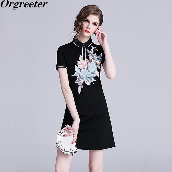 casual tshirt dress summer exquisite three-dimensional flowers bee embroidery lapel short sleeve loose mini 210525, Black;gray
casual tshirt dress summer exquisite three-dimensional flowers bee embroidery lapel short sleeve loose mini 210525, Black;gray