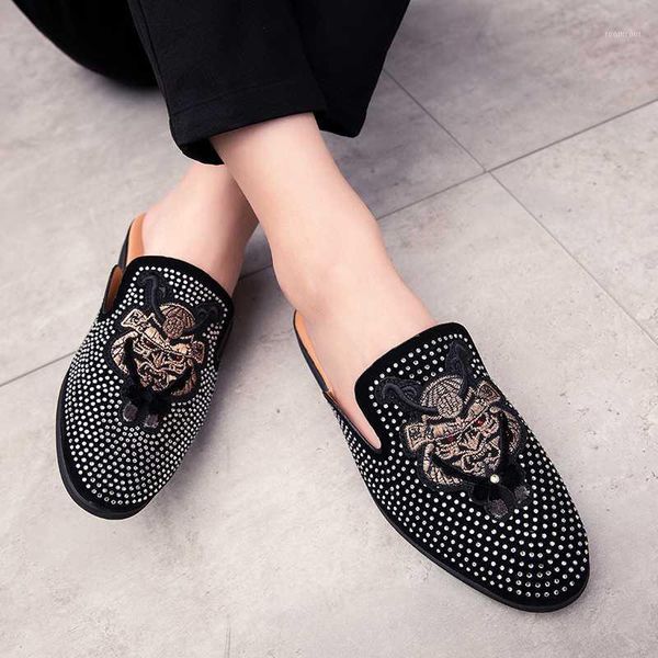 slippers men shoes summer casual british wind baotou half drag leather breathable slip on lazy loafers men's plus siz1, Black
slippers men shoes summer casual british wind baotou half drag leather breathable slip on lazy loafers men's plus siz1, Black