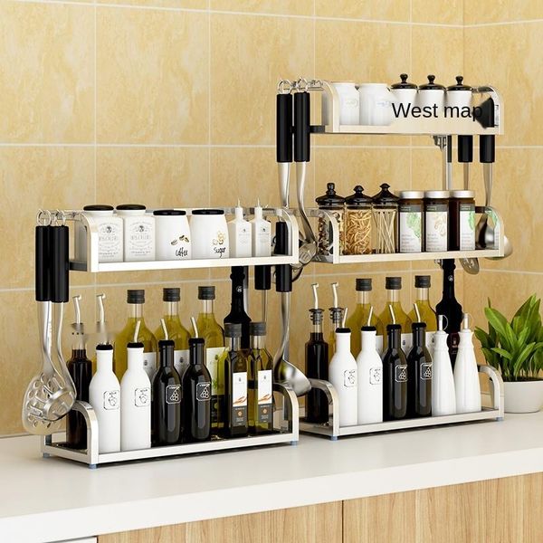 stainless steel kitchen shelf seasoning rack floor punching-space-saving small smart storage bottles & jars
stainless steel kitchen shelf seasoning rack floor punching-space-saving small smart storage bottles & jars