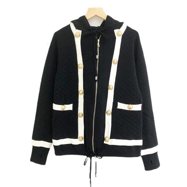 sweater knit barr ma 2021 autumn winter hooded zipper drawcord long sleeve loose cardigan coat women's wear, White;black
sweater knit barr ma 2021 autumn winter hooded zipper drawcord long sleeve loose cardigan coat women's wear, White;black