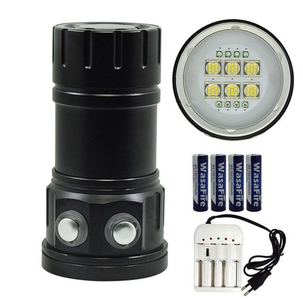 scuba flashlights 6* 9090 xm-l2 led white+4*red+4*blue light dive torch underwater video po lamp with 18650 battery+charger torches
scuba flashlights 6* 9090 xm-l2 led white+4*red+4*blue light dive torch underwater video po lamp with 18650 battery+charger torches