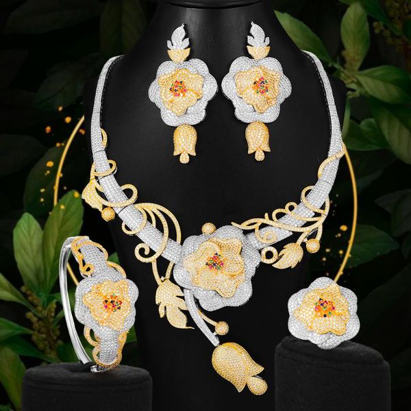 earrings & necklace blanchette fashion gorgeous flower female aristocratic wedding banquet set africa india dubai exclusive zircon jewelry, Silver
earrings & necklace blanchette fashion gorgeous flower female aristocratic wedding banquet set africa india dubai exclusive zircon jewelry, Silver