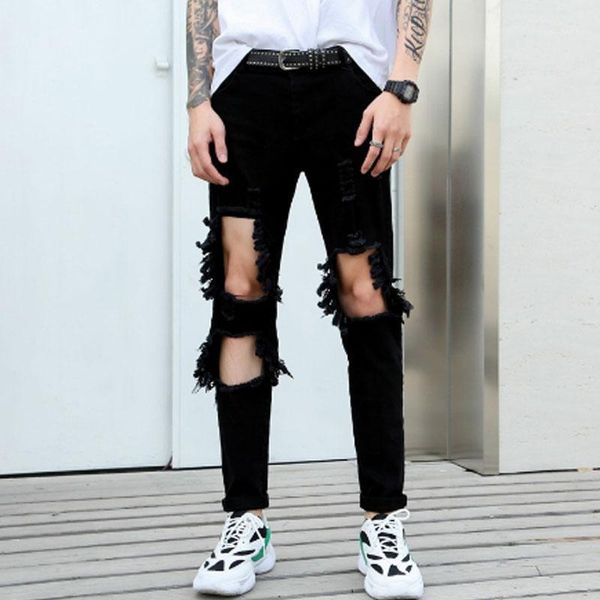homem destruir mendigo calças de brim oco moda masculina magro ajuste jeans streetwear hip hop punk buraco preto men's, Blue
homem destruir mendigo calças de brim oco moda masculina magro ajuste jeans streetwear hip hop punk buraco preto men's, Blue