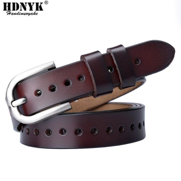 fashion design women leather belts hole all-match casual belt cow genuine for, Black;brown