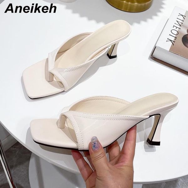 aneikeh 2021 pu flip flops women summer head thong spike heel fashion slip on slides sewing ladies party solid shallow slippers, Black
aneikeh 2021 pu flip flops women summer head thong spike heel fashion slip on slides sewing ladies party solid shallow slippers, Black