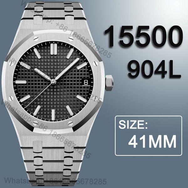 wristwatches men's automatic mechanical watch 41mm 15500 904l super clone sapphire glass waterproof, Slivery;brown
wristwatches men's automatic mechanical watch 41mm 15500 904l super clone sapphire glass waterproof, Slivery;brown