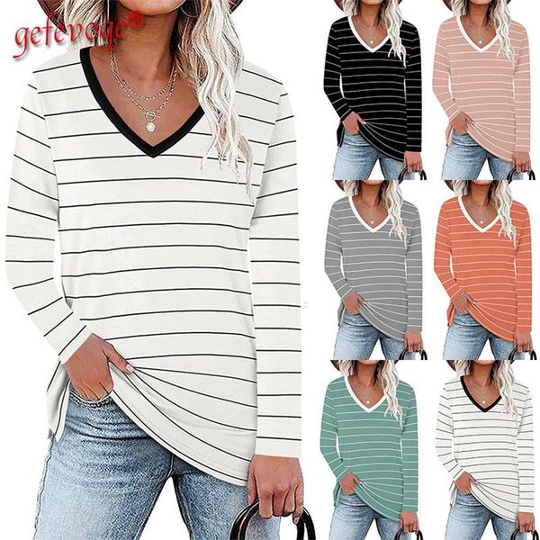 women's t-shirt autumn women harajuku striped printed t-shirts long sleeve v-neck vintage streetwear loose tees pullover aesthetic t s, White
women's t-shirt autumn women harajuku striped printed t-shirts long sleeve v-neck vintage streetwear loose tees pullover aesthetic t s, White