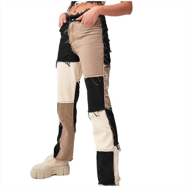high waisted jeans trumpet ripped womens pant matching color spliced seven cent pants fashion clothing, Black;white
high waisted jeans trumpet ripped womens pant matching color spliced seven cent pants fashion clothing, Black;white