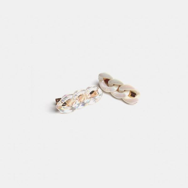 chain barrette simple wild sweet lady hair one-word clip headdress accessories, Slivery;white
chain barrette simple wild sweet lady hair one-word clip headdress accessories, Slivery;white