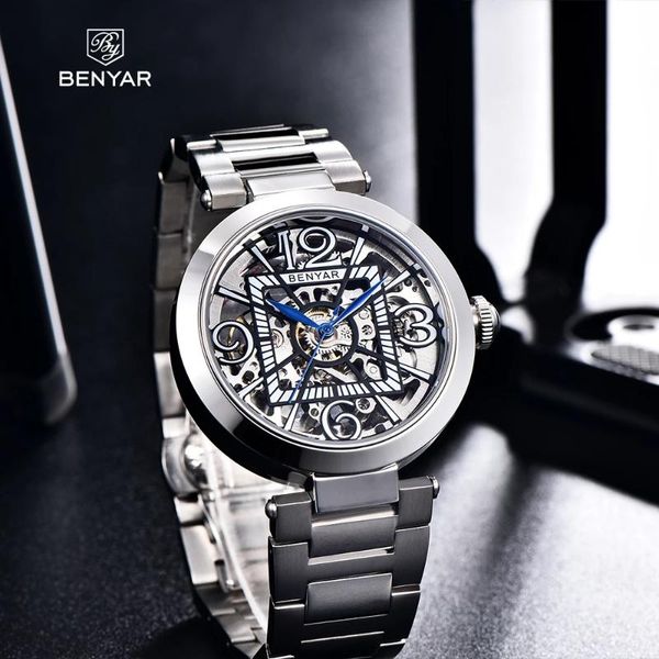 wristwatches 2021 benyar mens automatic watches stainless steel waterproof men mechanical wrist watch relogio masculino, Slivery;brown
wristwatches 2021 benyar mens automatic watches stainless steel waterproof men mechanical wrist watch relogio masculino, Slivery;brown