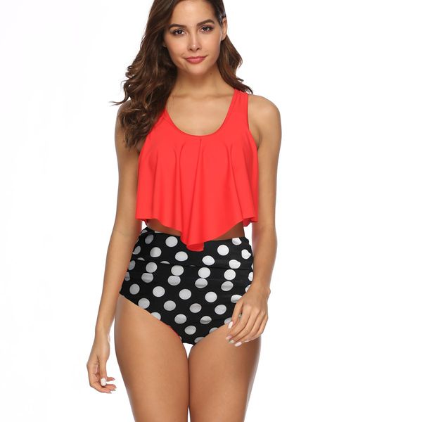 women two piece swimwear tummy control bathing suits ruffled flounce with high waisted bottom plus size bikini set, White;black
women two piece swimwear tummy control bathing suits ruffled flounce with high waisted bottom plus size bikini set, White;black