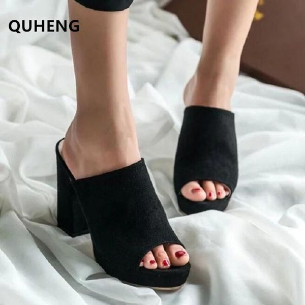 slippers quheng women slipper 2021 summer woman fish mouth open toe high heel sandals ladies outdoor casual solid color a106, Black
slippers quheng women slipper 2021 summer woman fish mouth open toe high heel sandals ladies outdoor casual solid color a106, Black