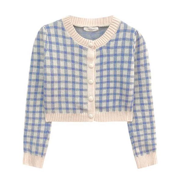 sweaters women retro o neck long sleeve blue plaid cardigan crop knitted coat fashion japan style pull femme jumpers 210610, White
sweaters women retro o neck long sleeve blue plaid cardigan crop knitted coat fashion japan style pull femme jumpers 210610, White