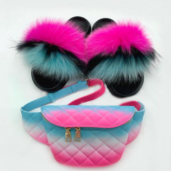 women fur slippers girl's fluffy party slides female matte colorful jelly bags fashion belt, Black
women fur slippers girl's fluffy party slides female matte colorful jelly bags fashion belt, Black