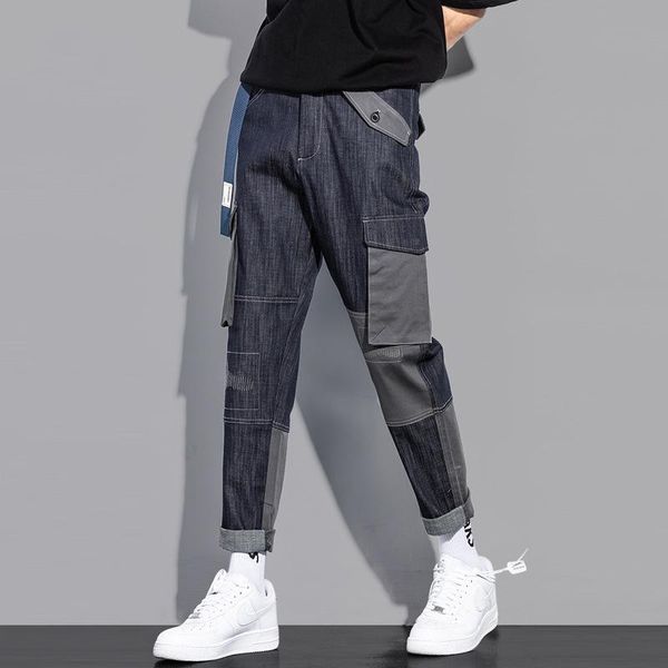 hip hop streetwear denim pants patchwork color blocks fashion joggers pant male harajuku jeans hg137 men's, Blue
hip hop streetwear denim pants patchwork color blocks fashion joggers pant male harajuku jeans hg137 men's, Blue