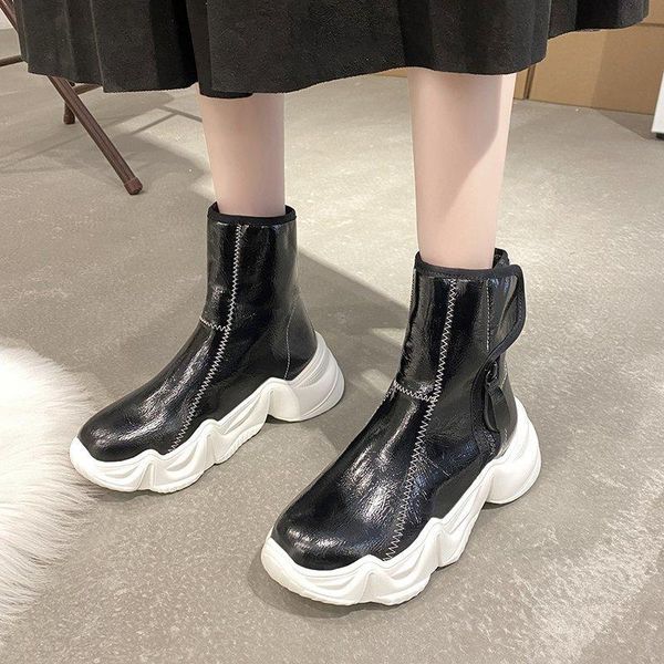 boots solid color keep warm snow fashion round toe mid heel ankle women short plush platform shoes zapatillas mujer, Black
boots solid color keep warm snow fashion round toe mid heel ankle women short plush platform shoes zapatillas mujer, Black