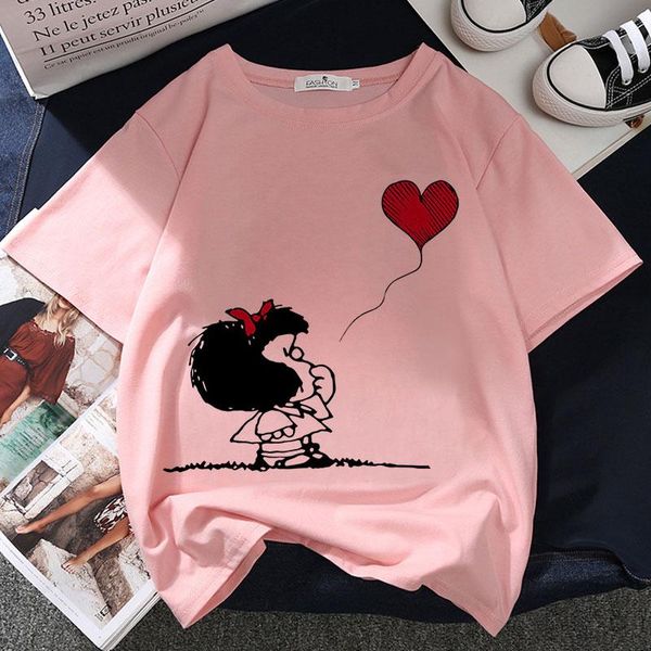 women's t-shirt mafalda cartoon graphic print women harajuku aesthetic pink kawaii tshirt 2021 summer fashion y2k female t shirt, White
women's t-shirt mafalda cartoon graphic print women harajuku aesthetic pink kawaii tshirt 2021 summer fashion y2k female t shirt, White