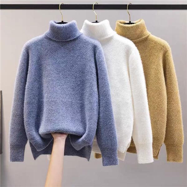 women's sweaters winter within a turtleneck chenille sweater more loose outer wear mink. lady velvet render unlined upper garment, White;black
women's sweaters winter within a turtleneck chenille sweater more loose outer wear mink. lady velvet render unlined upper garment, White;black