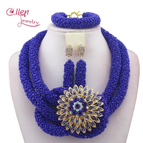 earrings & necklace stylish royal blue nigerian wedding african beads jewelry set handmade dubai bridal sets w12935, Silver
earrings & necklace stylish royal blue nigerian wedding african beads jewelry set handmade dubai bridal sets w12935, Silver