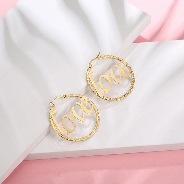 dangle & chandelier love letter large hoop earrings gold stainless steel punk big circle women party jewelry valentine's day gift, Silver
dangle & chandelier love letter large hoop earrings gold stainless steel punk big circle women party jewelry valentine's day gift, Silver