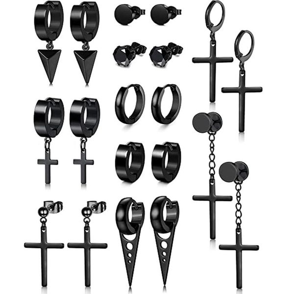 stud 10 pairs of stainless steel cross pendant hinge ring earrings cubic zirconia ball sizes tunnel black, Golden;silver
stud 10 pairs of stainless steel cross pendant hinge ring earrings cubic zirconia ball sizes tunnel black, Golden;silver