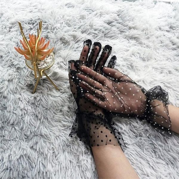 five fingers gloves women grace tulle short stretchy lace spots lotus leaf sheers flexible lady spring summer full finger accessories, Blue;gray
five fingers gloves women grace tulle short stretchy lace spots lotus leaf sheers flexible lady spring summer full finger accessories, Blue;gray