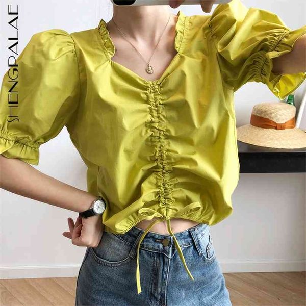 ruffles solid color blouse women's summer square collar puff short sleeve drawstring white shirt female 5e17 210427
ruffles solid color blouse women's summer square collar puff short sleeve drawstring white shirt female 5e17 210427