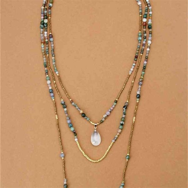 natural india onyx with seed beads teardop pendant 3 layered necklace bohemia beaded statement necklaces drop 210721, Silver
natural india onyx with seed beads teardop pendant 3 layered necklace bohemia beaded statement necklaces drop 210721, Silver