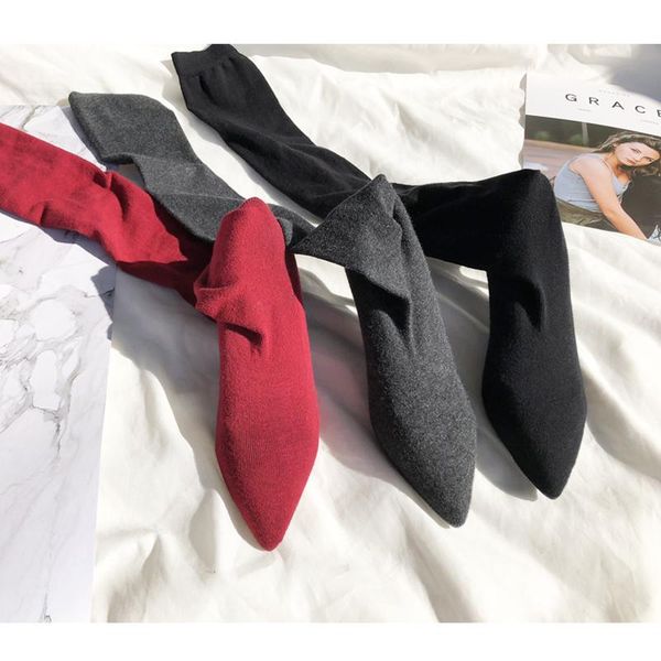 boots women pointed toe stiletto heel spring and autumn single thigh stretch knitted socks over-the-knee, Black
boots women pointed toe stiletto heel spring and autumn single thigh stretch knitted socks over-the-knee, Black