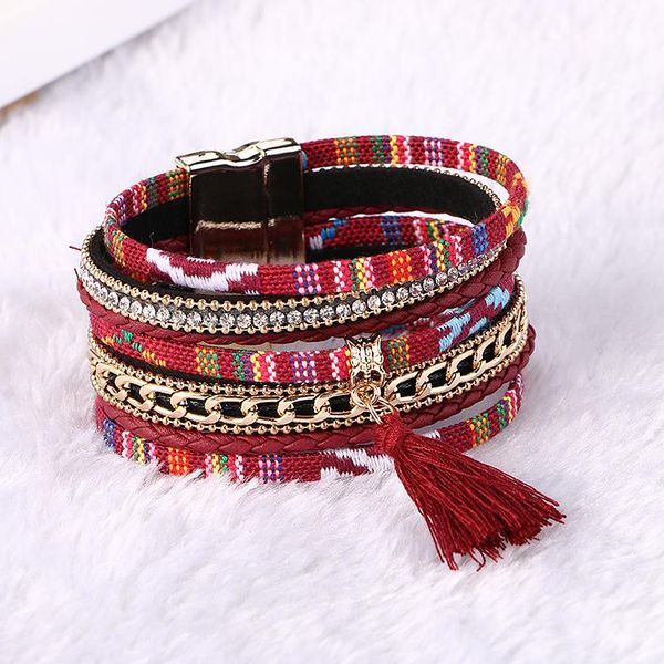 charm bracelets luxury boho cotton bamboo leather velvet tassel bracelet bangles femme magnetic buckle cuff for women party jewelry, Golden;silver
charm bracelets luxury boho cotton bamboo leather velvet tassel bracelet bangles femme magnetic buckle cuff for women party jewelry, Golden;silver