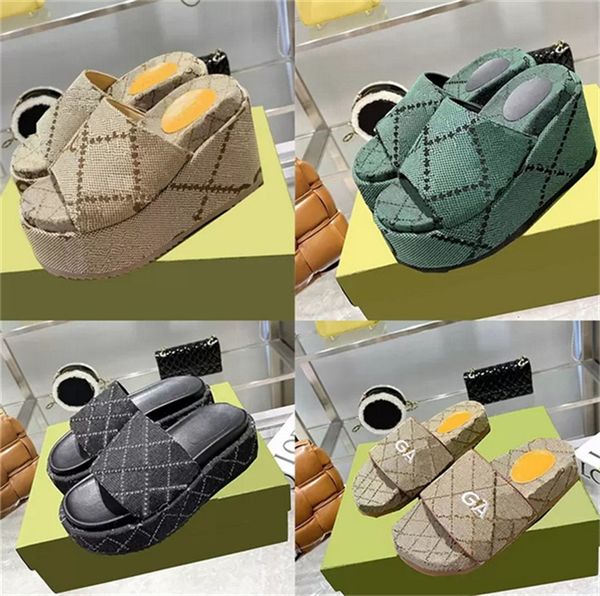 designers slippers fashion thick bottom sandals letter embroidery slides lady platform wedges sandal beach high heel size 36-40, Black
designers slippers fashion thick bottom sandals letter embroidery slides lady platform wedges sandal beach high heel size 36-40, Black