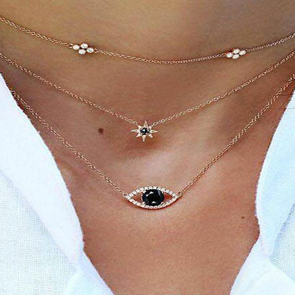 pendant necklaces bohemian mixed black evil eye star multi-layer necklace women beach surfing fashion jewelry accessories friendship gift, Silver
pendant necklaces bohemian mixed black evil eye star multi-layer necklace women beach surfing fashion jewelry accessories friendship gift, Silver