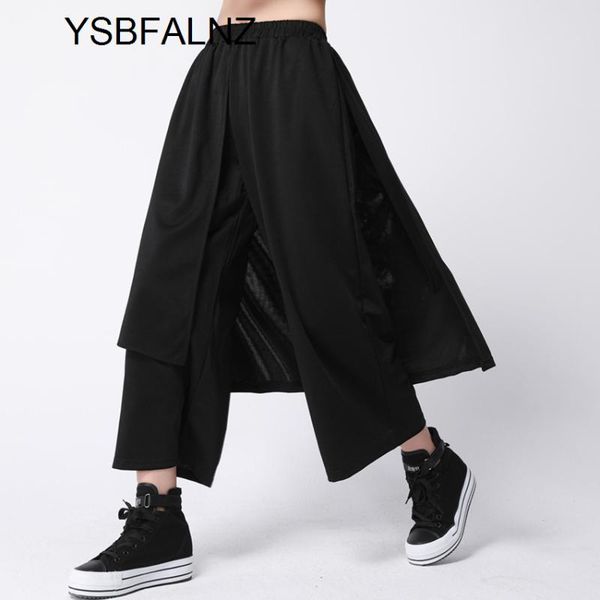 spring loose spliced high waist flat womens fashion ankle-length elastic wide leg pants female pantalon gothic women's & capris, Black;white
spring loose spliced high waist flat womens fashion ankle-length elastic wide leg pants female pantalon gothic women's & capris, Black;white