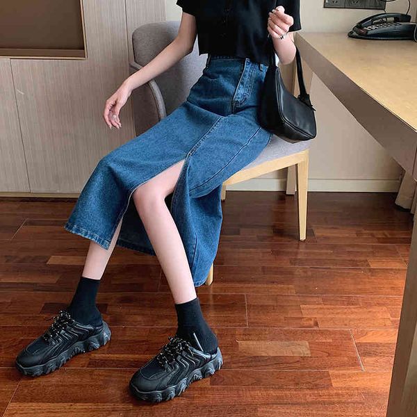 summer women lrregular long cowboy skirt spring solid color casual high waist simplicity slim split hem 210513, Black
summer women lrregular long cowboy skirt spring solid color casual high waist simplicity slim split hem 210513, Black