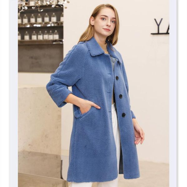 women's fur & faux women's winter jacket female solid lamb thick warm turn-down collar long coat ladies casual xk2-107, Black
women's fur & faux women's winter jacket female solid lamb thick warm turn-down collar long coat ladies casual xk2-107, Black