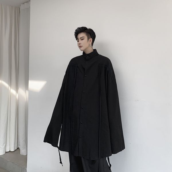 men with long sleeves loose collar black cardigan japanese male jacket streetwear hip hop gothic punk dress shirt p9nc, White;black
men with long sleeves loose collar black cardigan japanese male jacket streetwear hip hop gothic punk dress shirt p9nc, White;black