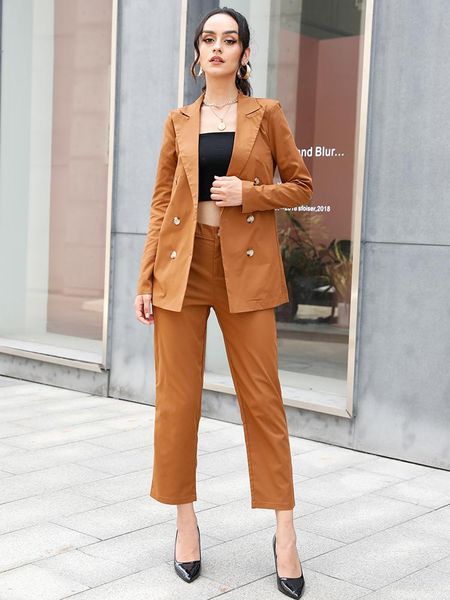 women's two piece pants 2021 fall blazer suit 2 set long sleeve single breasted office lady casual commuter wear, White
women's two piece pants 2021 fall blazer suit 2 set long sleeve single breasted office lady casual commuter wear, White