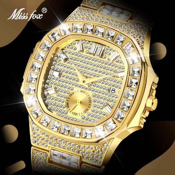 wristwatches missfox gold watch men brand pp fashion classic diamond iced out square watches double dial waterproof clock drop, Slivery;brown
wristwatches missfox gold watch men brand pp fashion classic diamond iced out square watches double dial waterproof clock drop, Slivery;brown