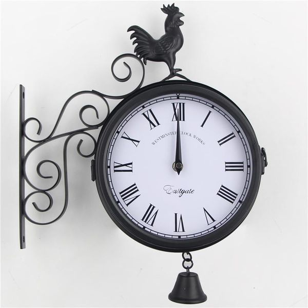 wall clocks creative outdoor wrought iron garden clock fashion double-sided metal rooster bell home decoration
wall clocks creative outdoor wrought iron garden clock fashion double-sided metal rooster bell home decoration